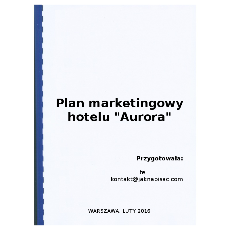 Plan marketingowy hotelu "Aurora" - przykład
