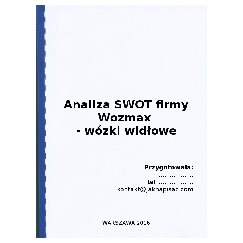 Analiza SWOT firmy Wozmax - wózki widłowe - przykład