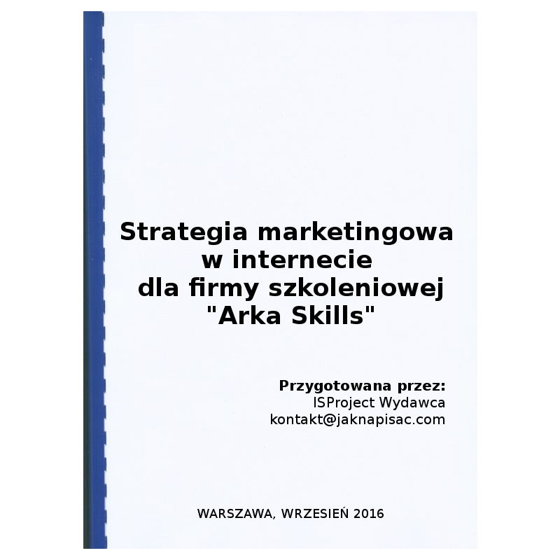 Strategia marketingowa w internecie dla firmy szkoleniowej "Arka Skills"
