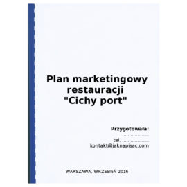 Plan marketingowy restauracji "Cichy port"