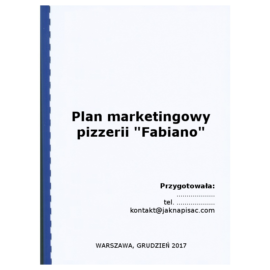 Plan marketingowy pizzerii "Fabiano"