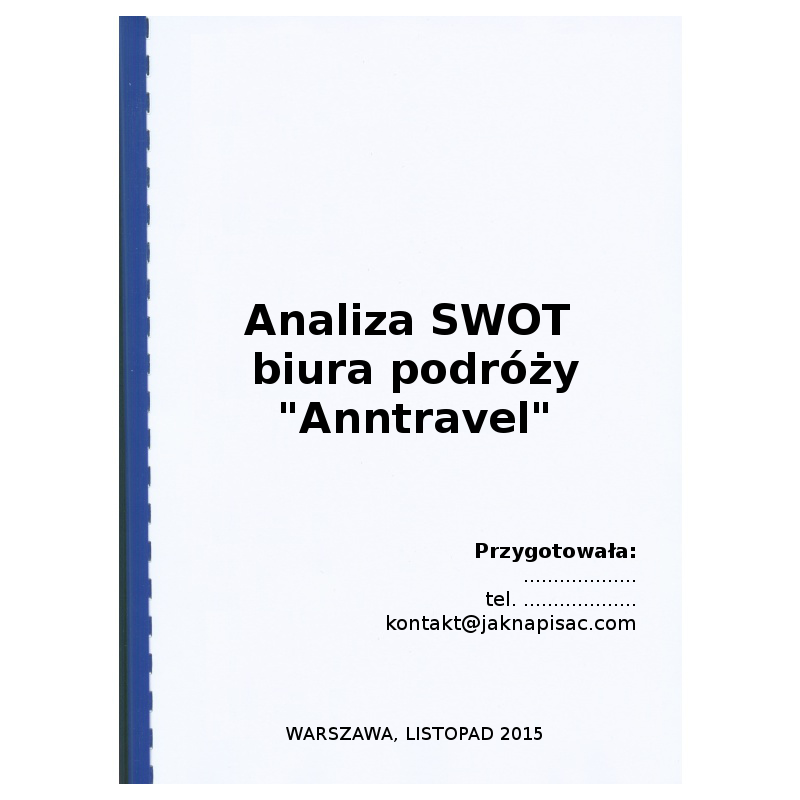 Analiza SWOT biura podróży "Anntravel" - przykład