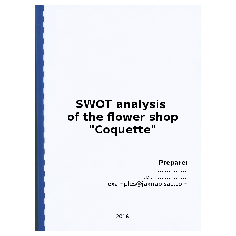 SWOT analysis of the flower shop "Coquette" - example