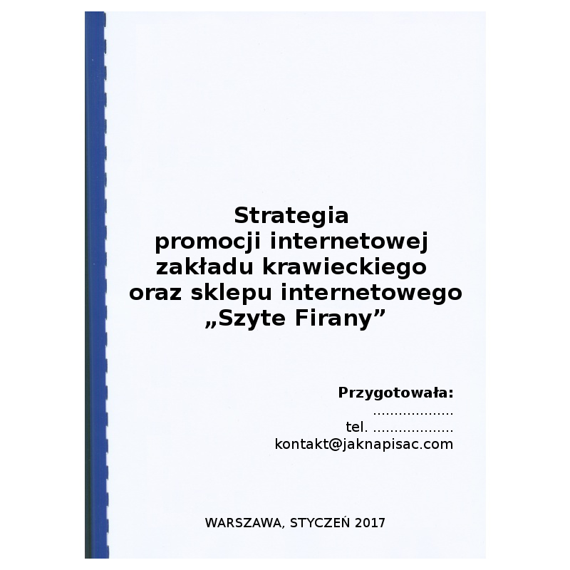 Strategia promocji internetowej zakładu krawieckiego oraz sklepu internetowego "Szyte Firany"